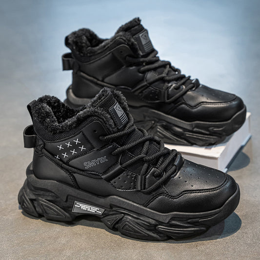 Men's Shoes New Fashion Brand fleece-lined Warm Running sneaker Increased High-end Sense Teenagers All-match Putian Torre Shoes