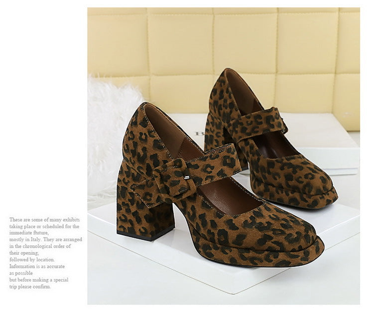 BIGTREE shoes Spring Chunky Women Pumps Belt buckle High Heels Square headed platform heels Suede Block Heels Ladies shoes New