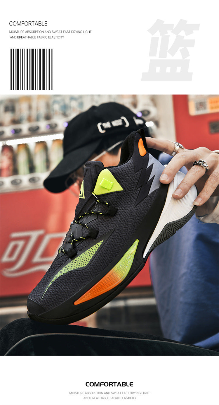 Basketball Shoes Men's and Women's Non-slip Wear-resistant Practical Training Shoes Mesh Breathable Running Sneakers for Teenagers and Students