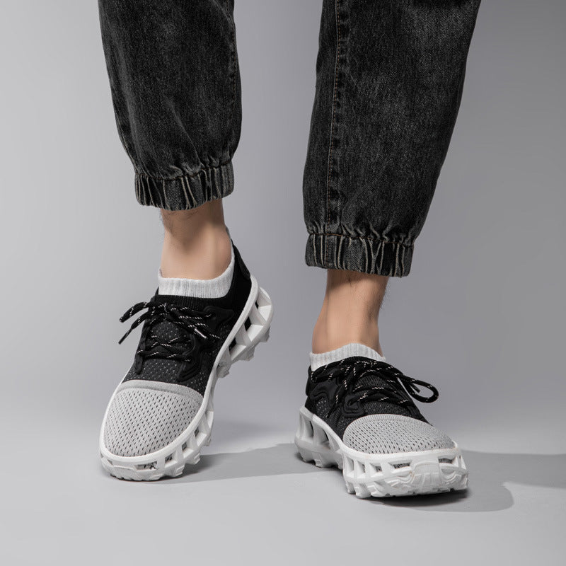 Summer Breathable Mesh Sports Shoes for Men, Soft Soles, Shock Absorption, Wear-Resistant, Lightweight Casual Running Shoes, Comfortable and Trendy Shoes