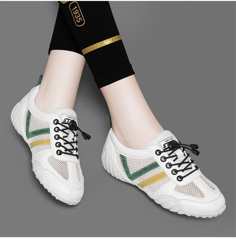 Shoes 2025 New Women's Sports Casual Shoes Ins All-match Summer Mesh Shoes Breathable Mesh Flat White Shoes Trendy