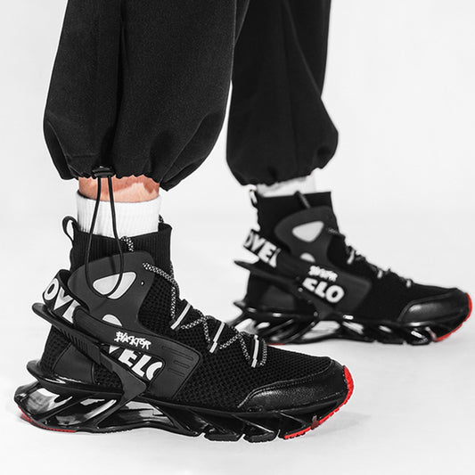 Cross-Border Large Size Men's Shoes, Trendy Height-Increasing Shoes, Men's Shock-Absorbing Running Shoes, Autumn Breathable Thick-Soled Soft-Soled Basketball Sports Running Shoes