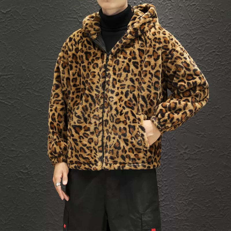 2025 Fall/winter Leopard Print Jacket Loose and Comfortable Cotton-padded Jacket Fashion Men's and Women's Autumn Warm Jacket
