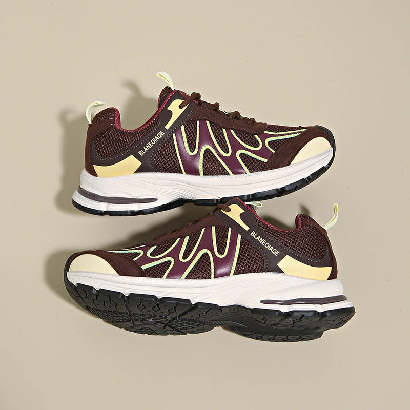 Dad Shoes for Women 2025 New Mesh Breathable Jogging Shoes Thick Sole Heightening Casual Sports Shoes