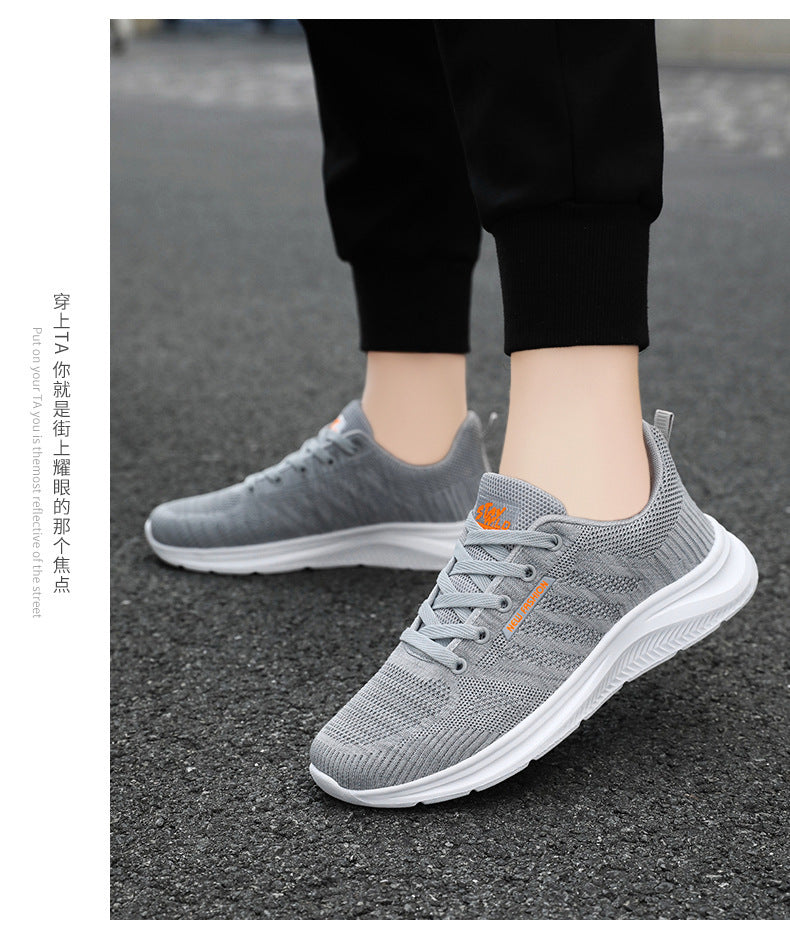 Men's Shoes 2026 Summer Running Shoes Cross-Border Wholesale Single Shoes Korean Style Soft Sole Breathable Sports Shoes