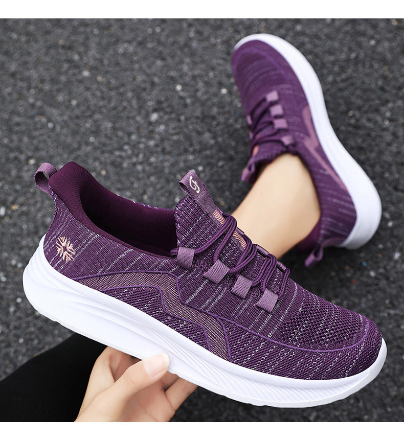 Summer New Style Walking Shoes, Shallow-Mouthed Women's Shoes, Casual Running Shoes, Comfortable Mom Shoes, Breathable Middle-Aged and Elderly Sports Shoes