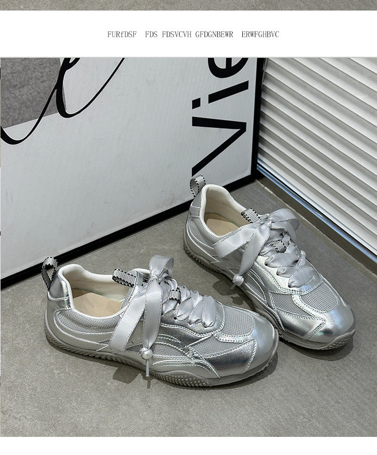 Sports Shoes for Women 2024 New Autum Women's Shoes Flats Breathable Forrest Gump Shoes Casual Versatile Ballet Moral Training Shoes Mesh