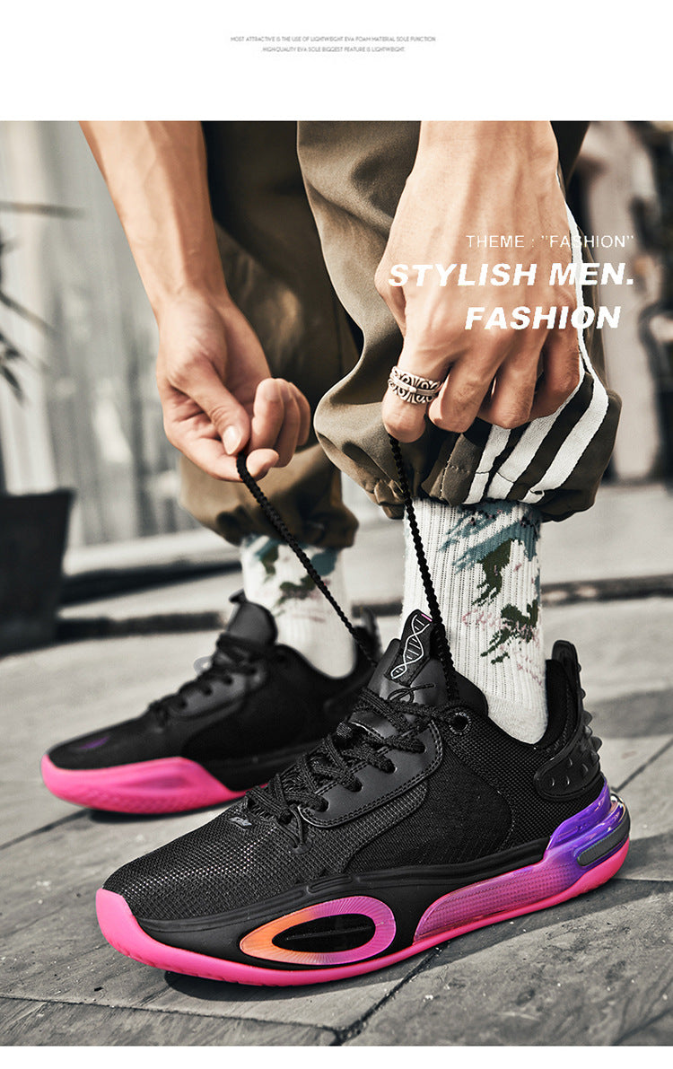Basketball Shoes Men's New Breathable Non-slip Shock Absorption Wear-resistant Rebound Practical Training Shoes Sports Shoes for Young Students