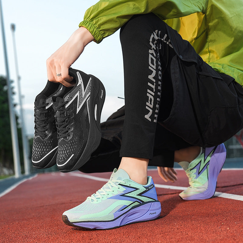 Marathon Carbon Plate Running Shoes for Men and Women, Ultra-Light Shock-Absorbing Shoes for Junior High School Students, Physical Testing Competitions, Racing Professional Sports Shoes, Lightweight