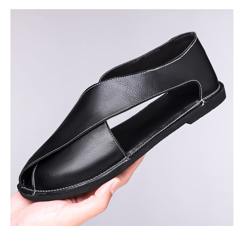 Italian Leather Sandals for Men Summer Sandals Men Casual Shoes Black Fashion Gladiator Sandals for Men Designer Shoes Zapatos