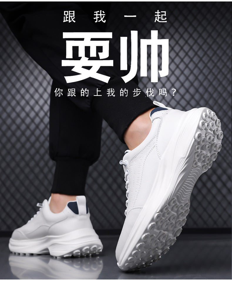 Sports Shoes for Men 2026 New Trendy Genuine Leather Lightweight Soft-Soled Casual Shoes for Students Running Outdoor High-End Men's Shoes