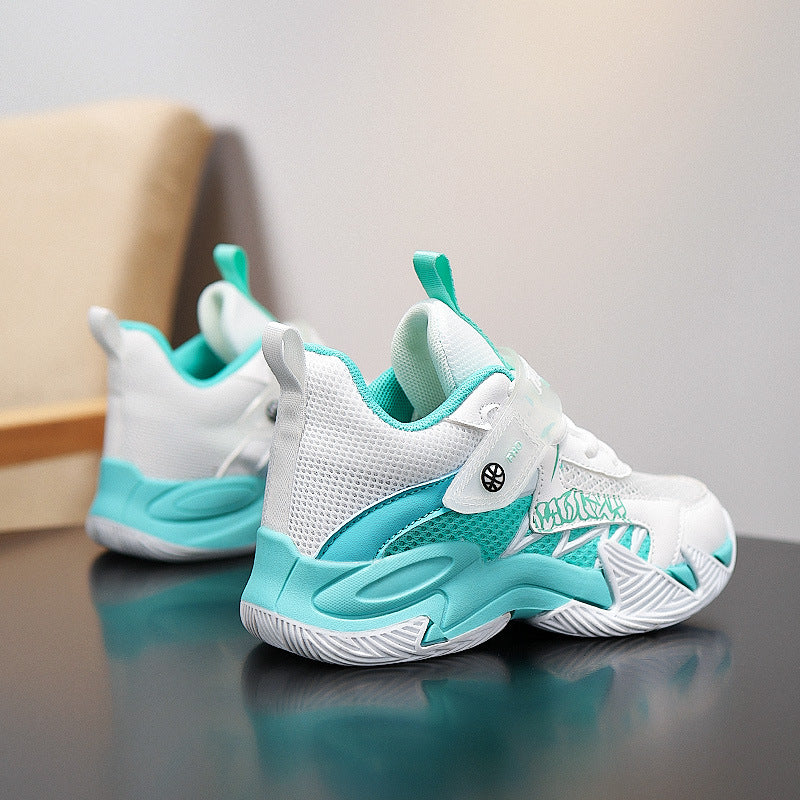 Summer New Children's Wear-Resistant Running Shoes, Mesh Breathable Casual Sports Shoes for Primary School Students, Trendy Lightweight Basketball Shoes