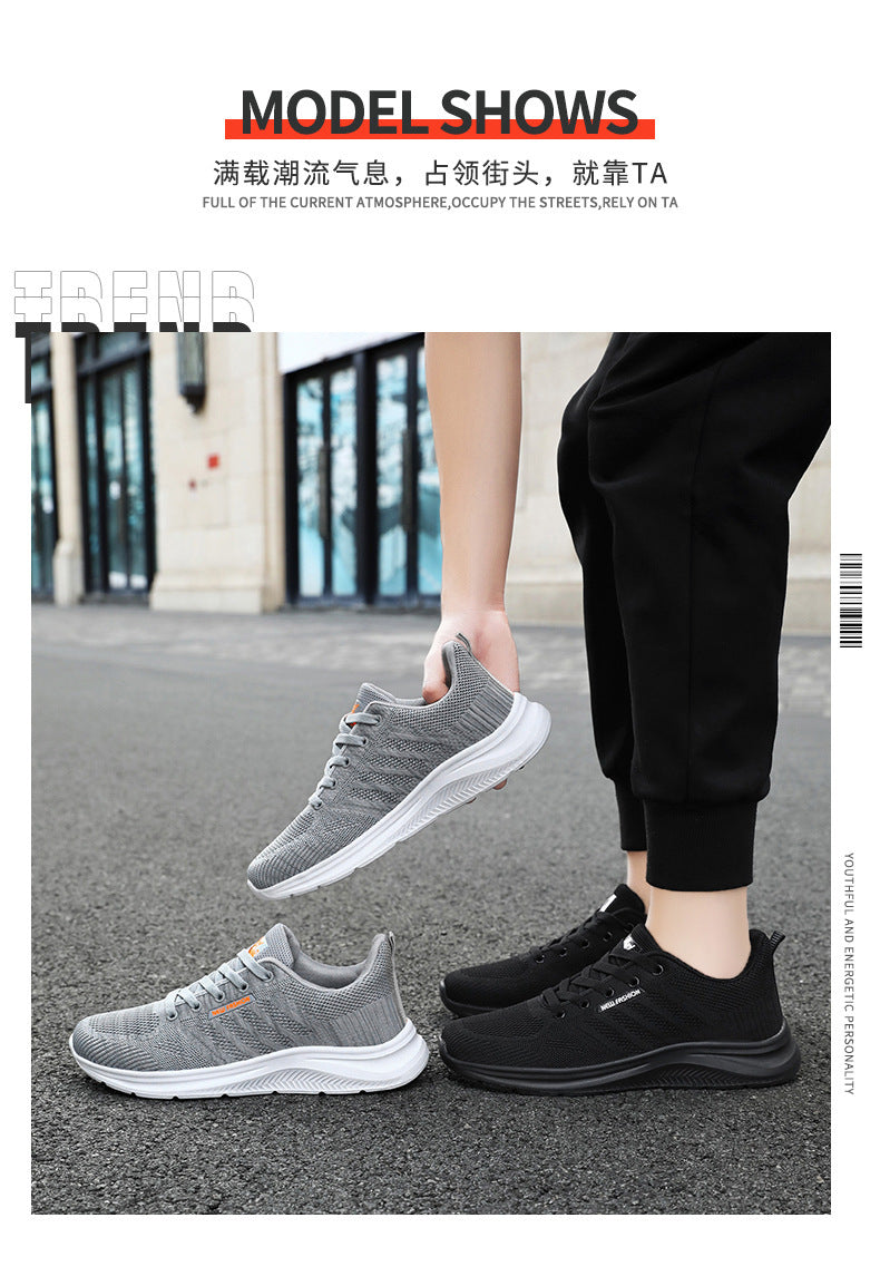Men's Shoes 2026 Summer Running Shoes Cross-Border Wholesale Single Shoes Korean Style Soft Sole Breathable Sports Shoes