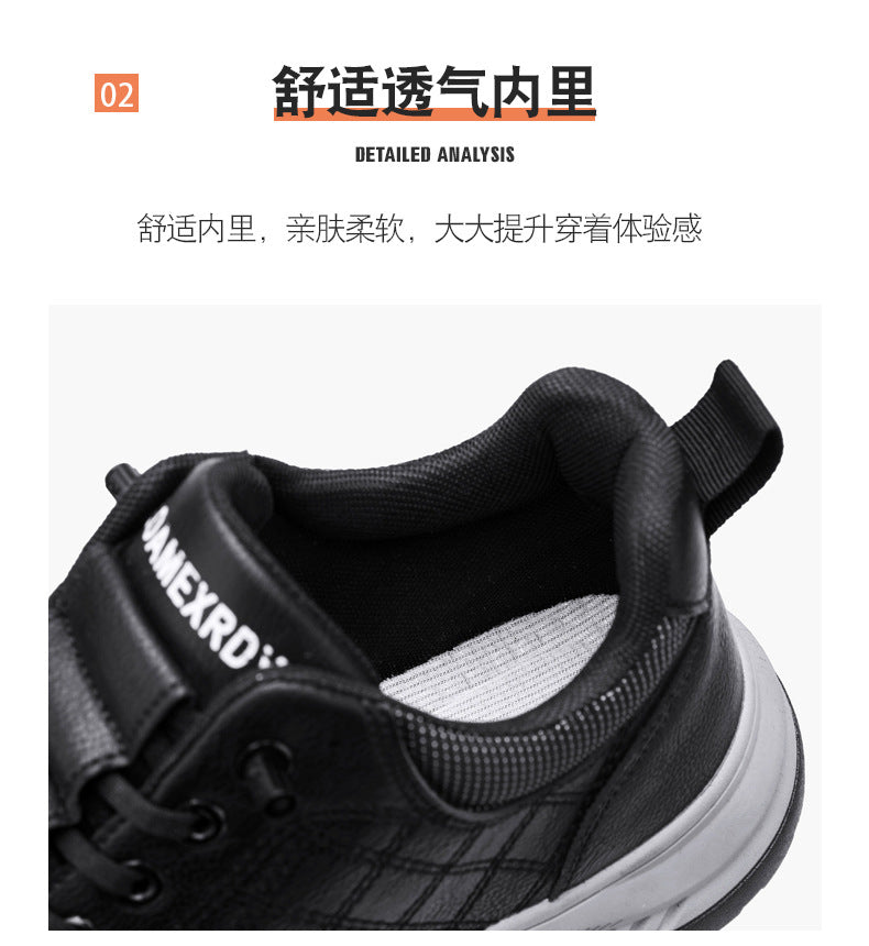 Casual Sports Leather Shoes Men's 2025 New Soft Sole Non-Slip Wear-Resistant Lightweight Fashionable Breathable Forrest Gump Shoes sneaker