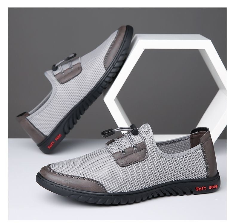 2026 Summer Men's Shoes New Sports Casual Shoes Lightweight Breathable Mesh Shoes Non-Slip Soft Sole Driving Shoes Slip-On