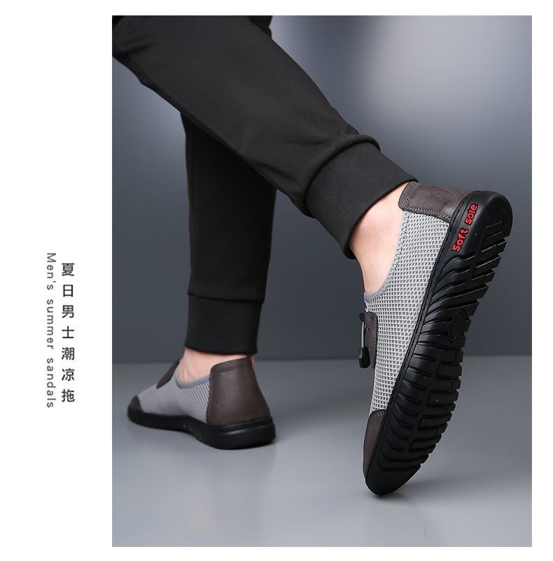 2026 Summer Men's Shoes New Sports Casual Shoes Lightweight Breathable Mesh Shoes Non-Slip Soft Sole Driving Shoes Slip-On
