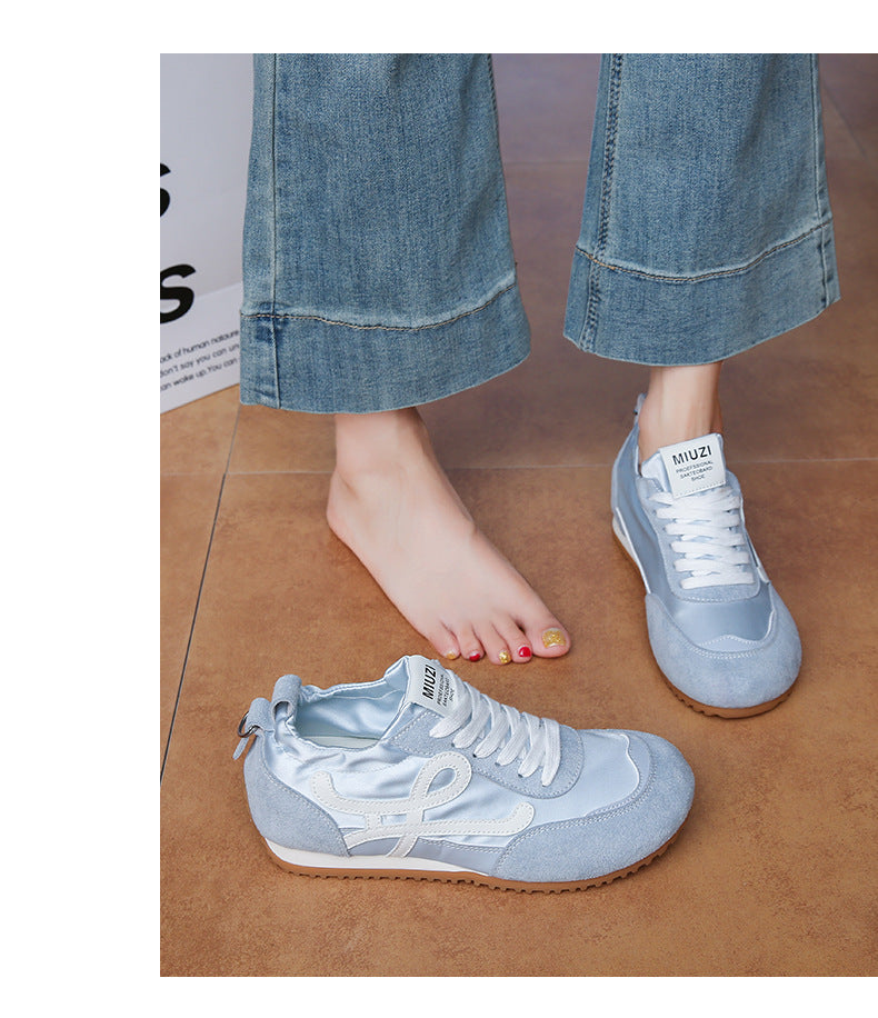 Women's 2025 New Summer Breathable Sports Shoes with 6cm Hidden Height Increase, German-Style Retro Running Shoes