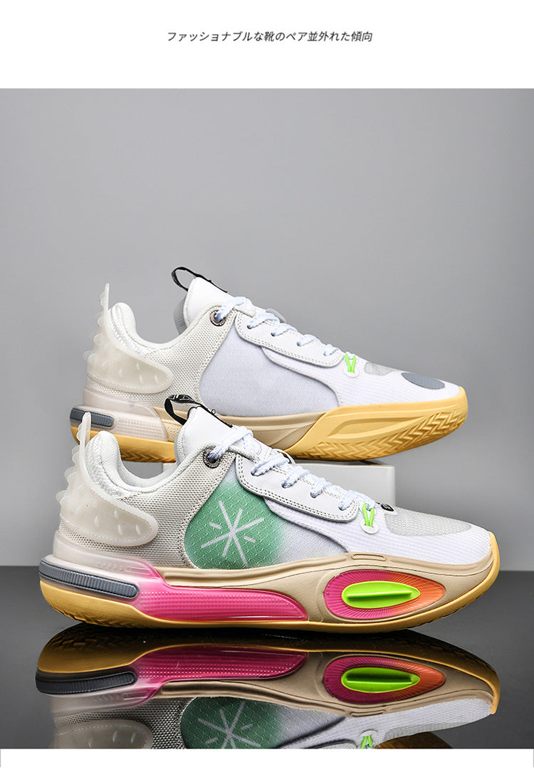 Basketball Shoes Men's New Breathable Non-slip Shock Absorption Wear-resistant Rebound Practical Training Shoes Sports Shoes for Young Students
