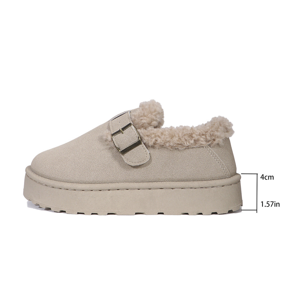 Retro Birkenstock Snow Shoes for Women, Fleece-Lined Loafers, 2026 New Winter Style, Slip-On Thick-Soled Warm Cotton Shoes