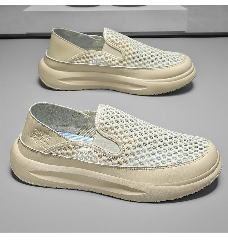 Quality Selection Men's Summer Sports Shoes 2025 Mesh Breathable Running Shoes One-Leg Outdoor Shock-Absorbing Running Shoes National Trend