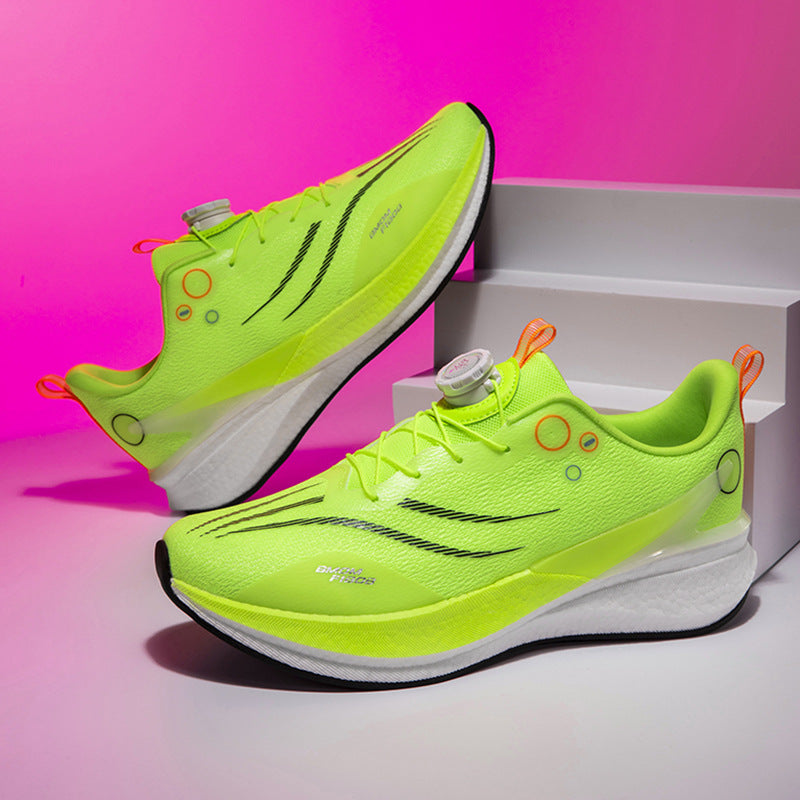 Running Shoes, Sports Shoes, Racing Shock-Absorbing Ultra-Light Running Shoes for Male Teenagers and Students, Carbon Plate Racing Breathable Fly-Woven Mesh