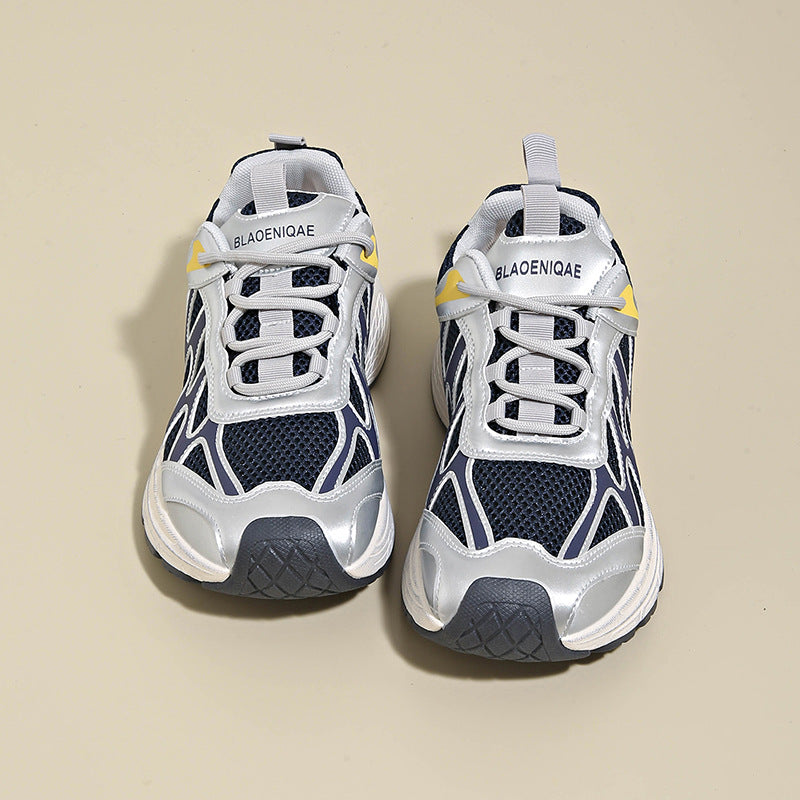 Dad Shoes for Women 2025 New Mesh Breathable Jogging Shoes Thick Sole Heightening Casual Sports Shoes