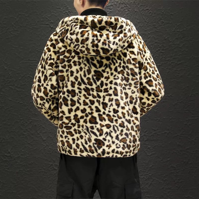 2025 Fall/winter Leopard Print Jacket Loose and Comfortable Cotton-padded Jacket Fashion Men's and Women's Autumn Warm Jacket
