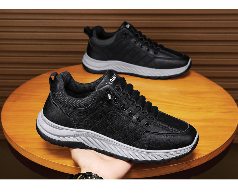 Casual Sports Leather Shoes Men's 2025 New Soft Sole Non-Slip Wear-Resistant Lightweight Fashionable Breathable Forrest Gump Shoes sneaker