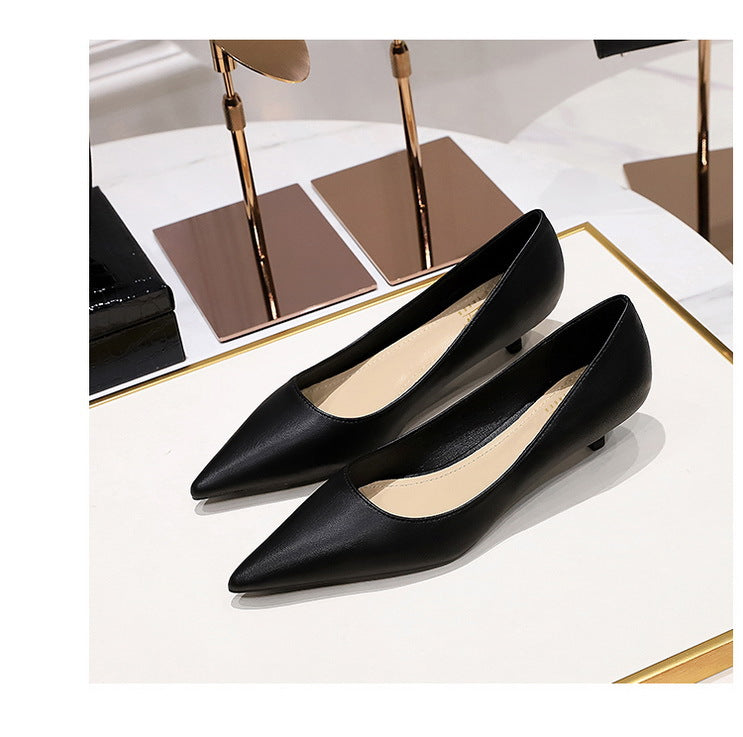 Fashion pointed toe mid heeled shoes 4 cm Stilettos Occupation OL Office shoes low-heel women shoes Kitten high heels Pumps Lady