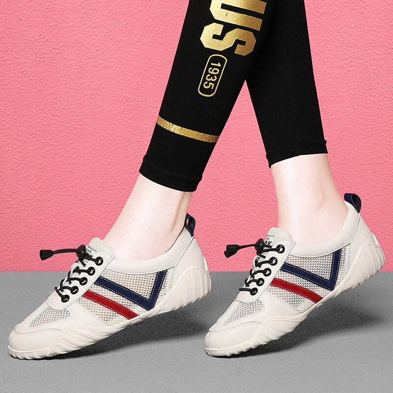 Shoes 2025 New Women's Sports Casual Shoes Ins All-match Summer Mesh Shoes Breathable Mesh Flat White Shoes Trendy
