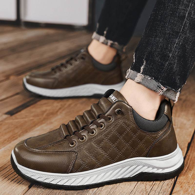 Casual Sports Leather Shoes Men's 2025 New Soft Sole Non-Slip Wear-Resistant Lightweight Fashionable Breathable Forrest Gump Shoes sneaker