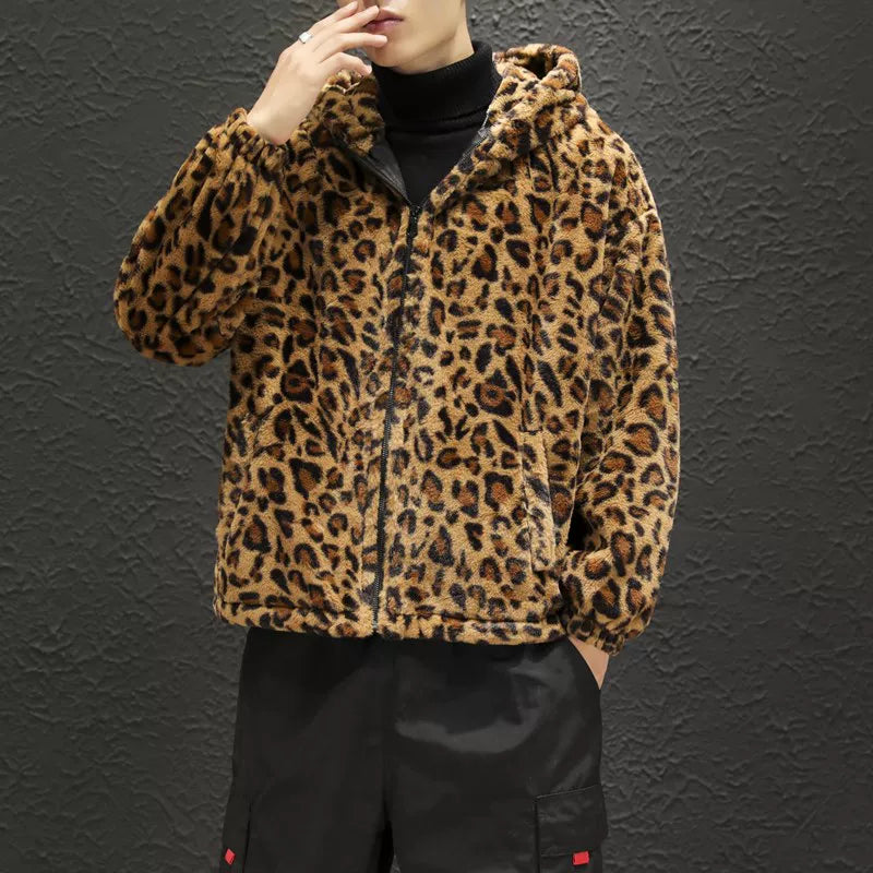 2025 Fall/winter Leopard Print Jacket Loose and Comfortable Cotton-padded Jacket Fashion Men's and Women's Autumn Warm Jacket
