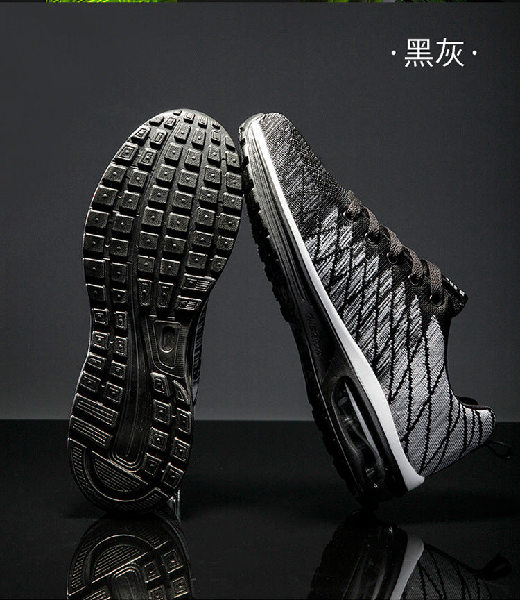Men's Shoes 2025 Spring New Fluorescent Green Sports Breathable Mesh Air Cushion Non-Slip Casual Lightweight Couple Running Shoes