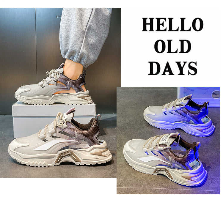 2025 New Summer Men's Sports Shoes for Students, Breathable Mesh Popular Mecha Hollow Frame Casual Sports Shoes