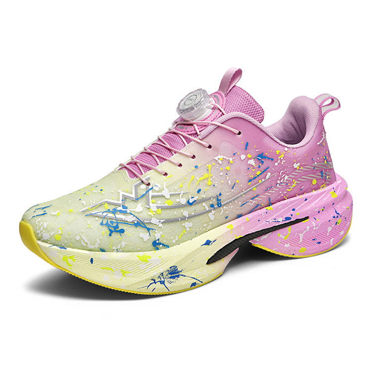 Men's and Women's Same Style Running Shoes Carbon Plate Running Shoes Luminous Camouflage Swivel Buckle Casual Shoes Long-Distance Running Exercise Professional Sports Shoes