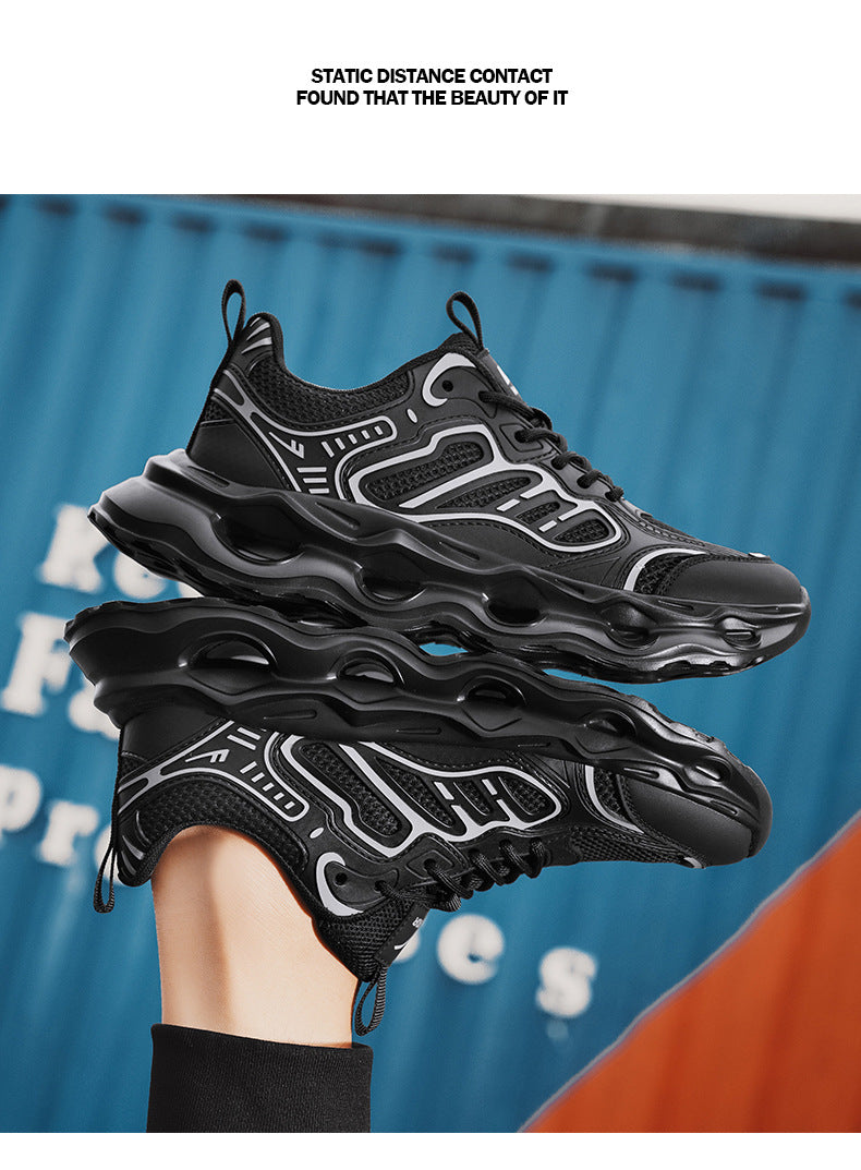 Warrior Men's Shoes 2026 New Model Breathable Hollow Soft Sole Shock Absorbing Lightweight Running Casual Sports Versatile Dad Sneakers