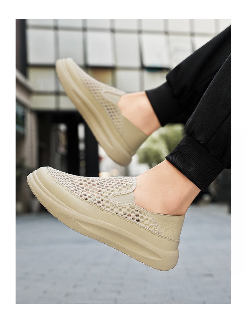 Quality Selection Men's Summer Sports Shoes 2025 Mesh Breathable Running Shoes One-Leg Outdoor Shock-Absorbing Running Shoes National Trend