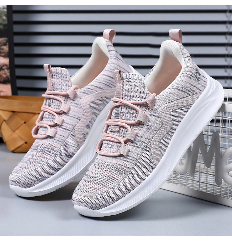 Summer New Style Walking Shoes, Shallow-Mouthed Women's Shoes, Casual Running Shoes, Comfortable Mom Shoes, Breathable Middle-Aged and Elderly Sports Shoes