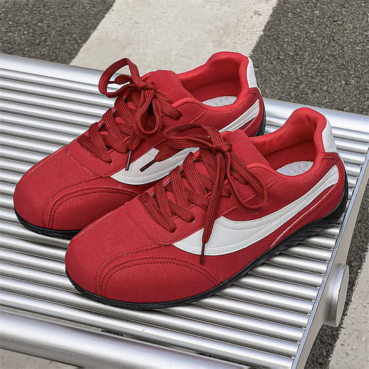 Red Racing Training Shoes for Men, New Mesh Breathable Running Shoes, Sports Casual Shoes, Apple Shoes, Leather Sc01