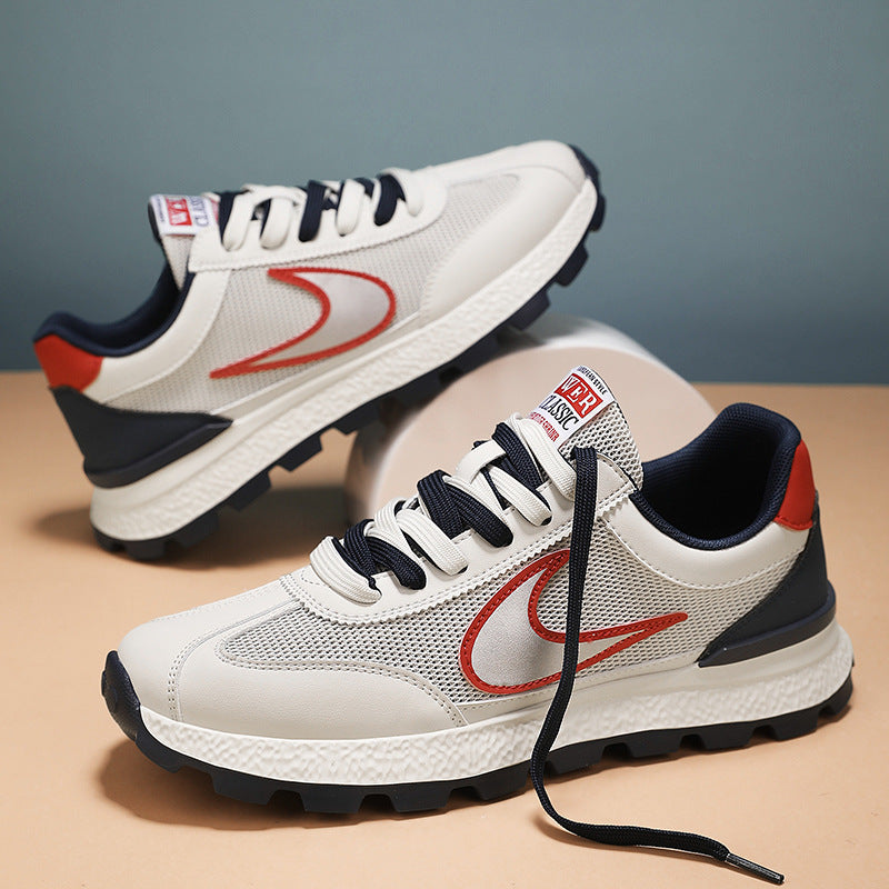 Men's Shoes, New Autumn Style, Breathable, Lightweight, Soft-Soled Running Shoes, Youth Fashion Casual Shoes, Single Mesh Color-Blocking Sports Trendy Shoes
