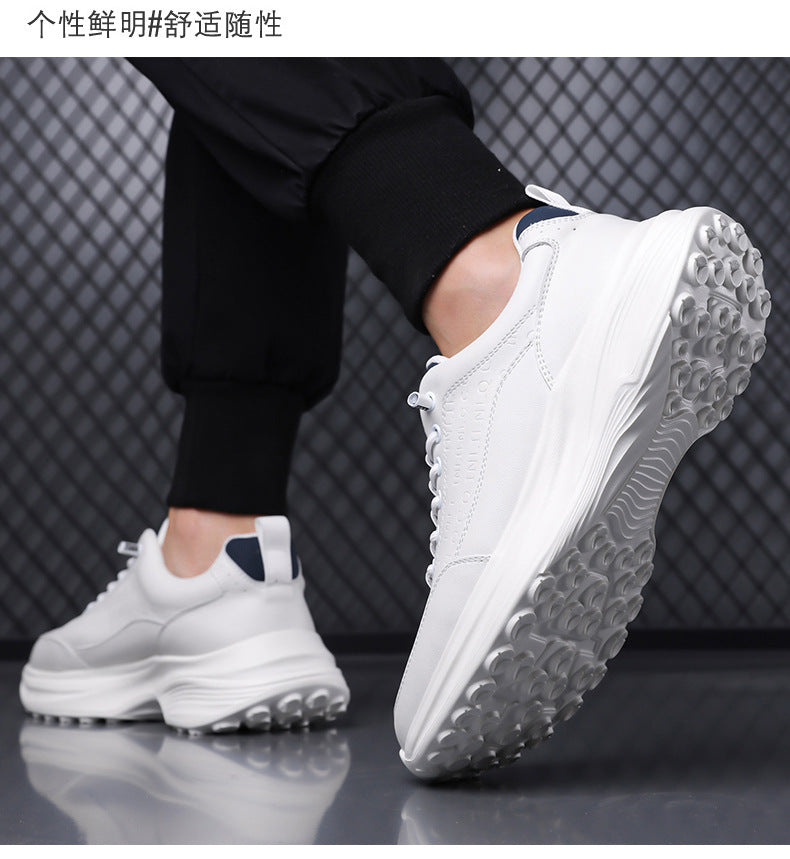 Sports Shoes for Men 2026 New Trendy Genuine Leather Lightweight Soft-Soled Casual Shoes for Students Running Outdoor High-End Men's Shoes