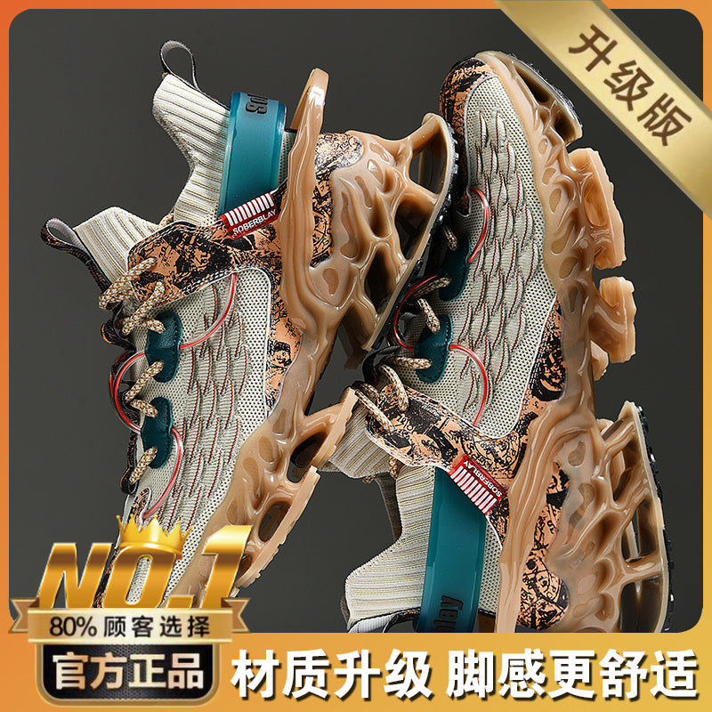 National Trend Blade Running Shoes for Men 2025 New Spring Breathable Casual Sports Shoes Youth Shock-Absorbing Running Shoes