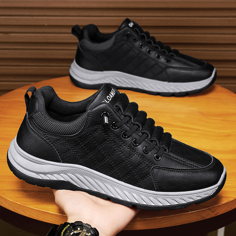 Casual Sports Leather Shoes Men's 2025 New Soft Sole Non-Slip Wear-Resistant Lightweight Fashionable Breathable Forrest Gump Shoes sneaker