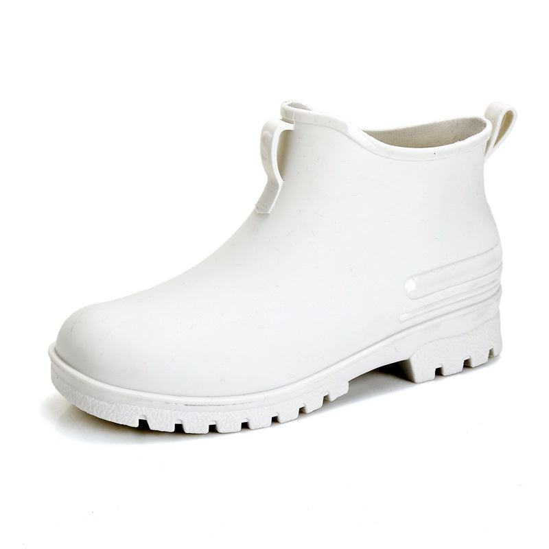 Water Shoes for Women, Chelsea Style with Fleece Lining, Short Rain Boots for Men, Low-Top Rubber Shoes for Men and Women, Non-Slip and Wear-Resistant