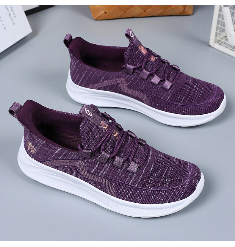 Summer New Style Walking Shoes, Shallow-Mouthed Women's Shoes, Casual Running Shoes, Comfortable Mom Shoes, Breathable Middle-Aged and Elderly Sports Shoes