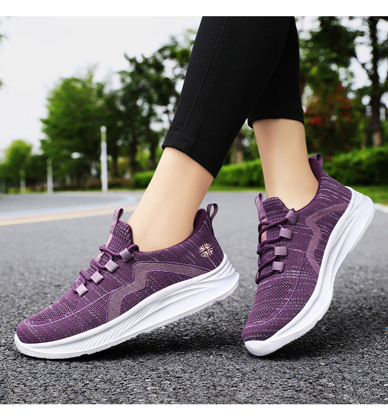 Summer New Style Walking Shoes, Shallow-Mouthed Women's Shoes, Casual Running Shoes, Comfortable Mom Shoes, Breathable Middle-Aged and Elderly Sports Shoes