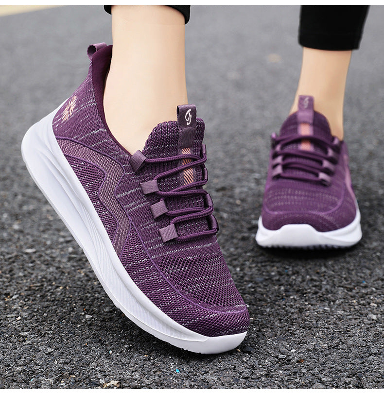 Summer New Style Walking Shoes, Shallow-Mouthed Women's Shoes, Casual Running Shoes, Comfortable Mom Shoes, Breathable Middle-Aged and Elderly Sports Shoes