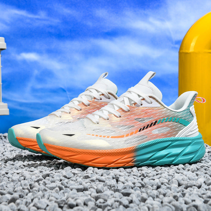 Reflective Night Vision Sports Shoes for Men, Breathable Non-Slip Running Shoes, Shock-Absorbing Professional Marathon Running Shoes, Shock-Absorbing Skipping Shoes for Women