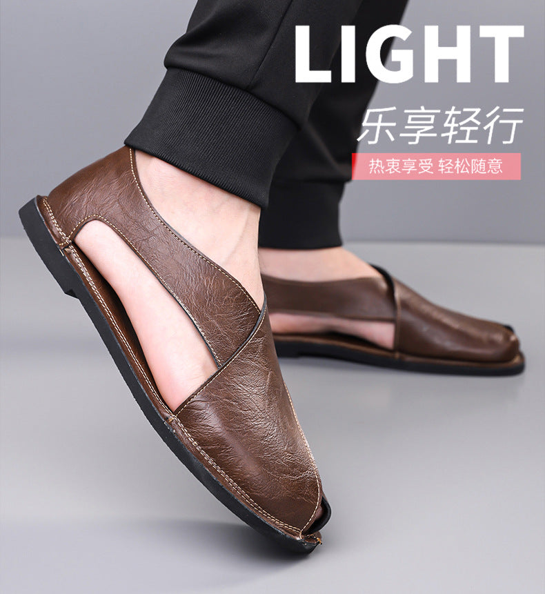 Italian Leather Sandals for Men Summer Sandals Men Casual Shoes Black Fashion Gladiator Sandals for Men Designer Shoes Zapatos
