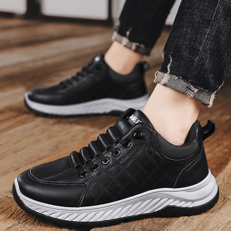 Casual Sports Leather Shoes Men's 2025 New Soft Sole Non-Slip Wear-Resistant Lightweight Fashionable Breathable Forrest Gump Shoes sneaker